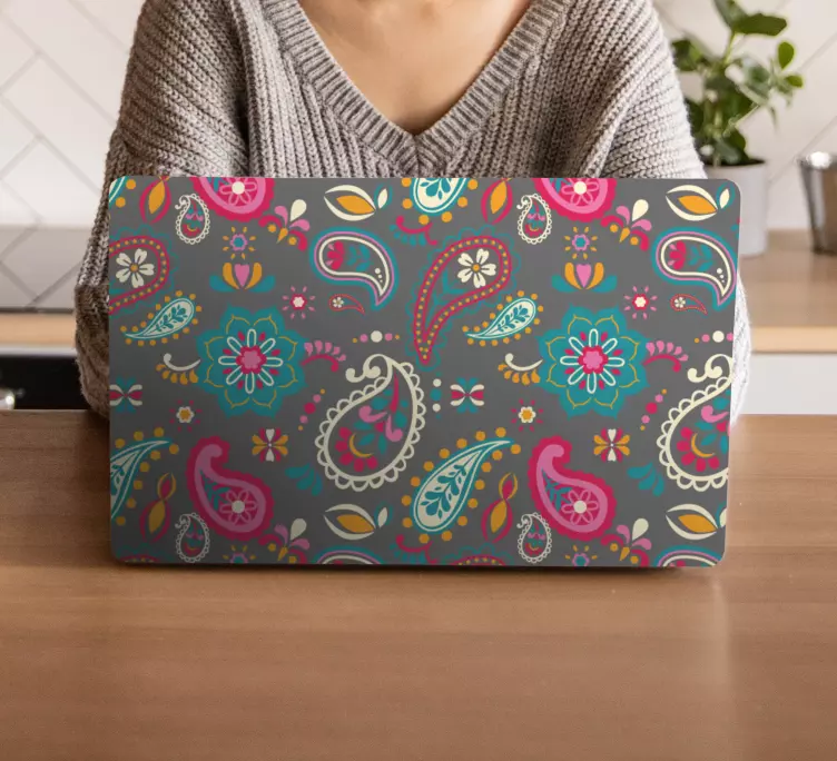 Klistermärke för bärbar med livliga botaniska motiv - Tenstickers