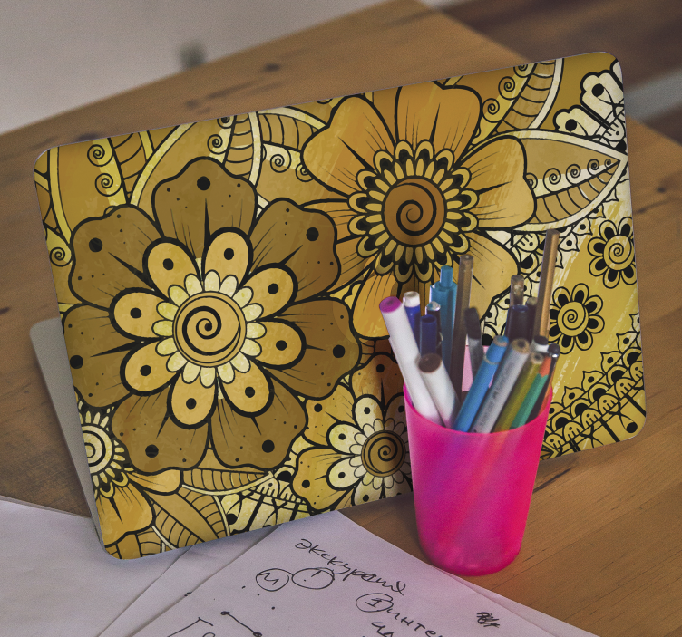 Klistermärke för bärbar med ljus botanisk tryck - Tenstickers