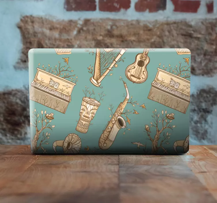 Klistermärke för bärbar med musikinstrumentmotiv - Tenstickers