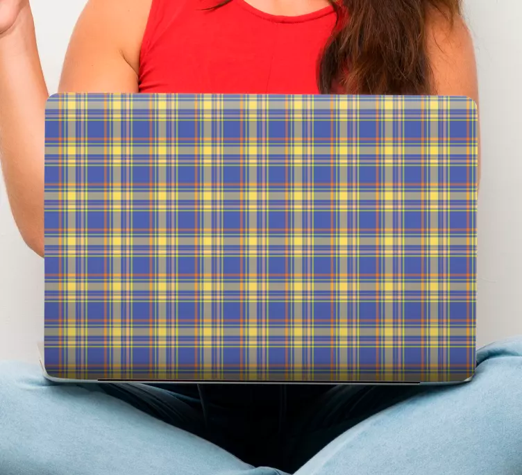 Klistermärke för bärbar med rutigt tryck - Tenstickers