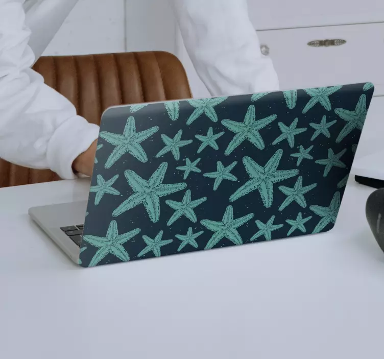 Klistermärke för bärbar med sjöstjärnemönster - Tenstickers