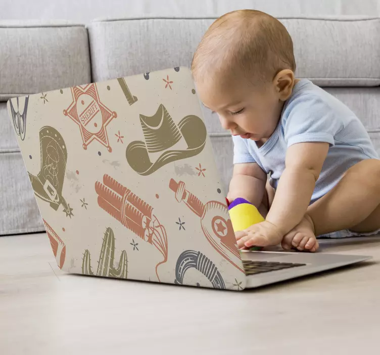 Klistermärke för bärbar med västerntema - Tenstickers