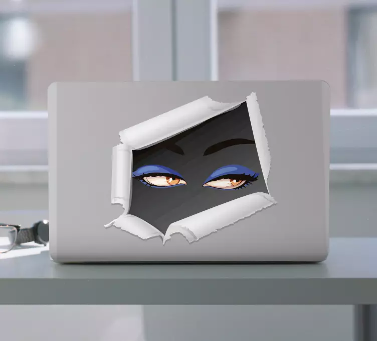 Klistermärke för bärbar mysterious gaze - Tenstickers