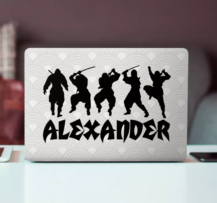 Klistermärke för bärbar ninja action silhouetter - Tenstickers
