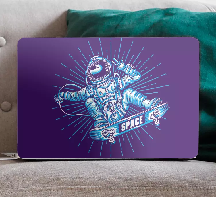 Klistermärke för bärbar skateboardande astronaut - Tenstickers