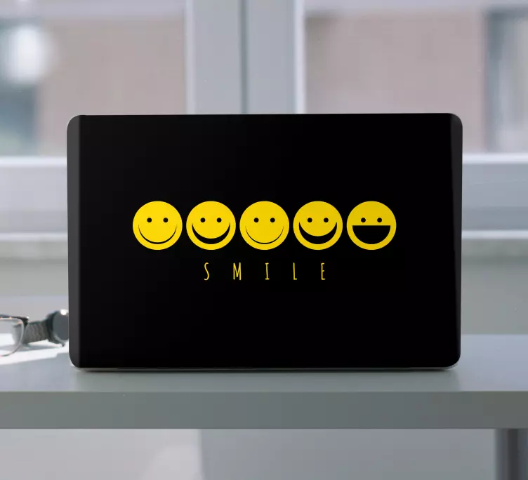 Klistermärke för bärbar smiley face kollektion - Tenstickers