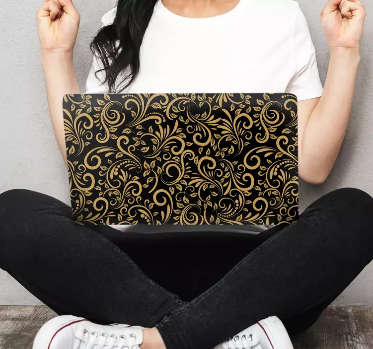 Klistermärke för bärbar sofistikerad blomsterdesign - Tenstickers