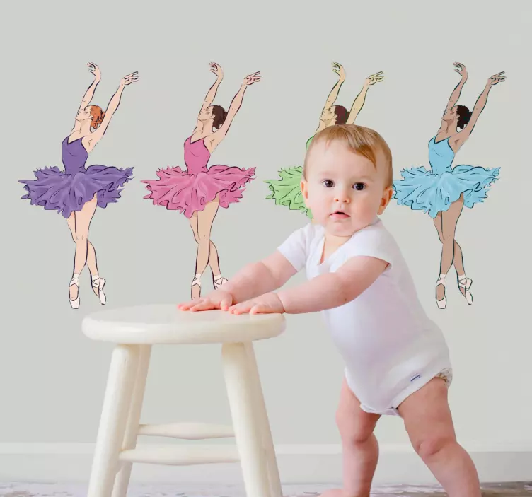 Klistermärke för barn balletdansares kollektion - Tenstickers