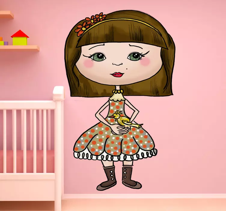 Klistermärke för barn charmig flickfigur - Tenstickers