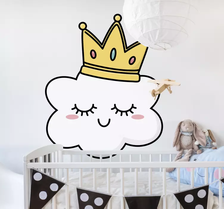Klistermärke för barn crown cloud figur - Tenstickers