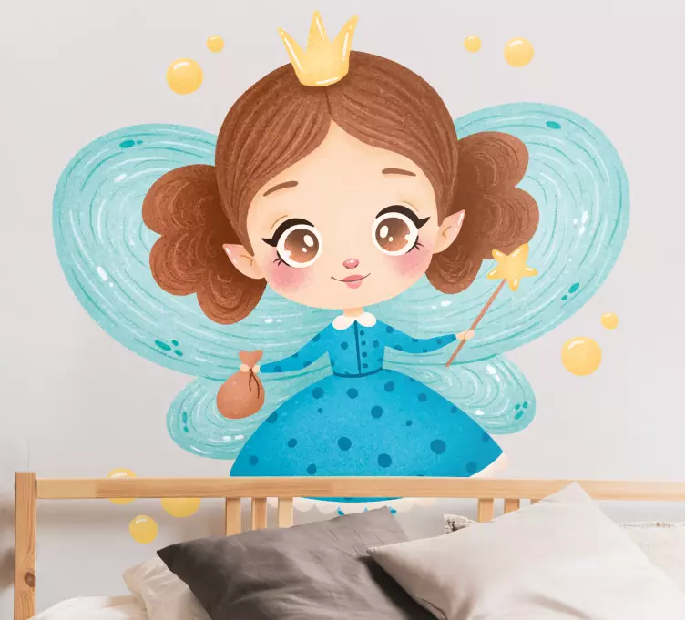 Klistermärke för barn fairy princess karaktär - Tenstickers