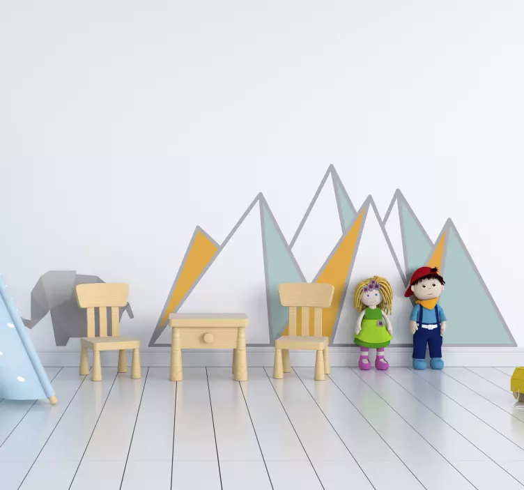 Klistermärke för barn färgglada bergformer - Tenstickers