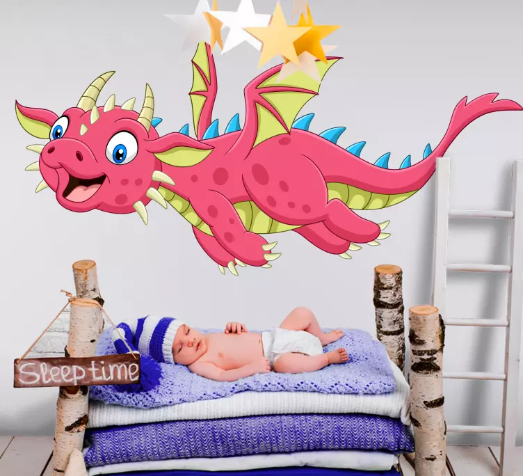 Klistermärke för barn glad flygande drak - Tenstickers