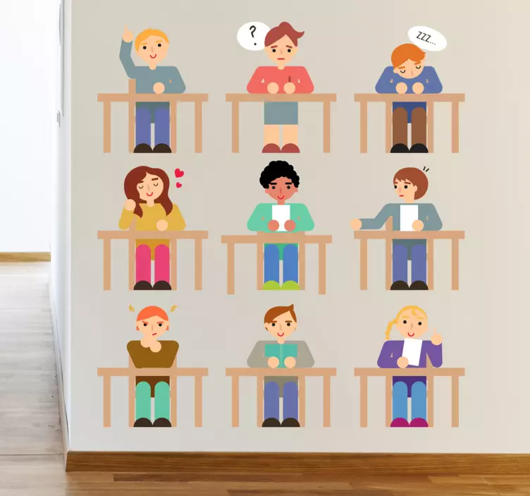 Klistermärke för barn klassrumsfigur uttryck - Tenstickers