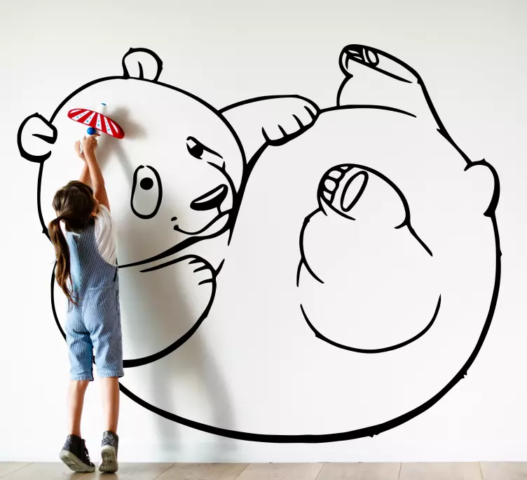 Klistermärke för barn lekfull tecknad panda - Tenstickers