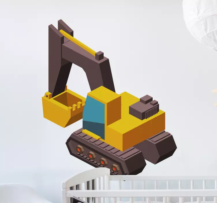 Klistermärke för barn med byggfordon väggkonst - Tenstickers