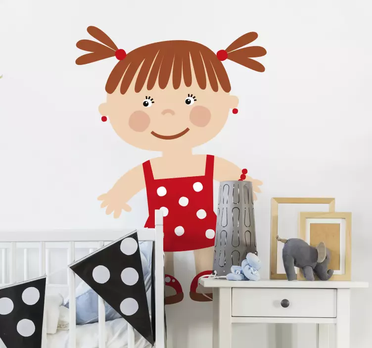 Klistermärke för barn med charmig kvinnosiluett - Tenstickers