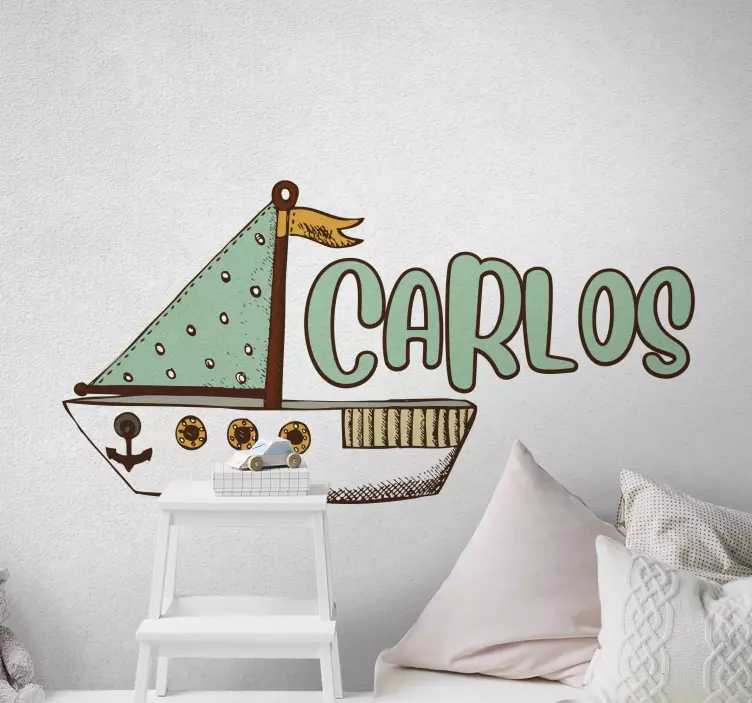 Klistermärke för barn med söt segelbåtdesign - Tenstickers