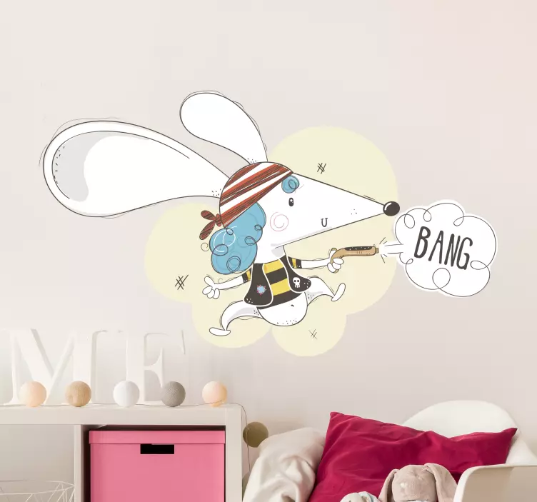 Klistermärke för barn piratmus Äventyr - Tenstickers