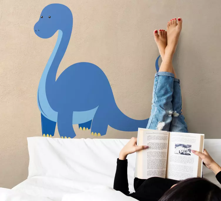 Klistermärke för barn söt blå dinosaurie - Tenstickers