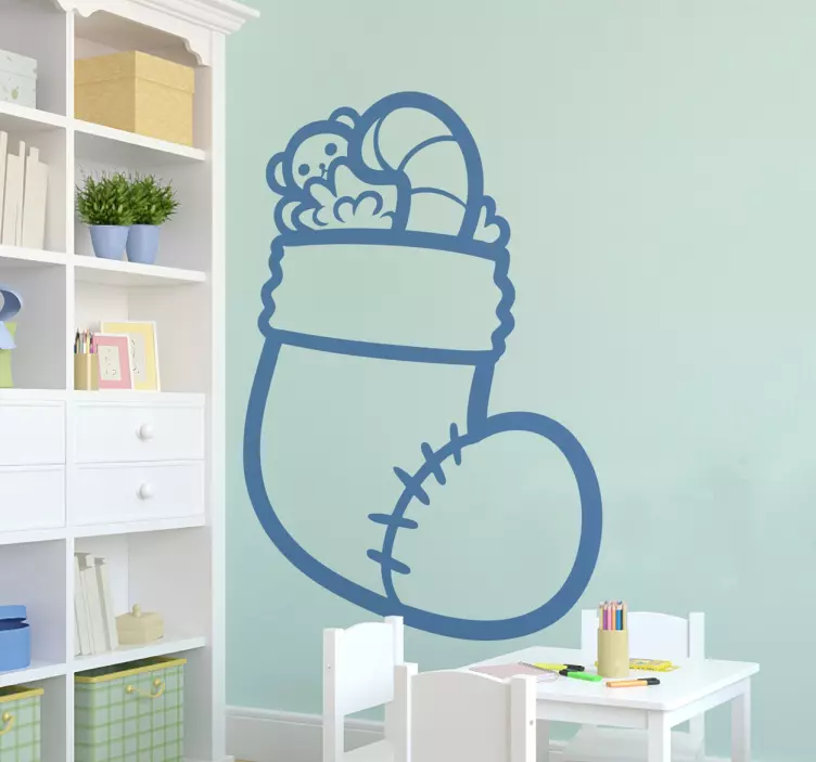 Klistermärke för barn söt strumpillustration - Tenstickers