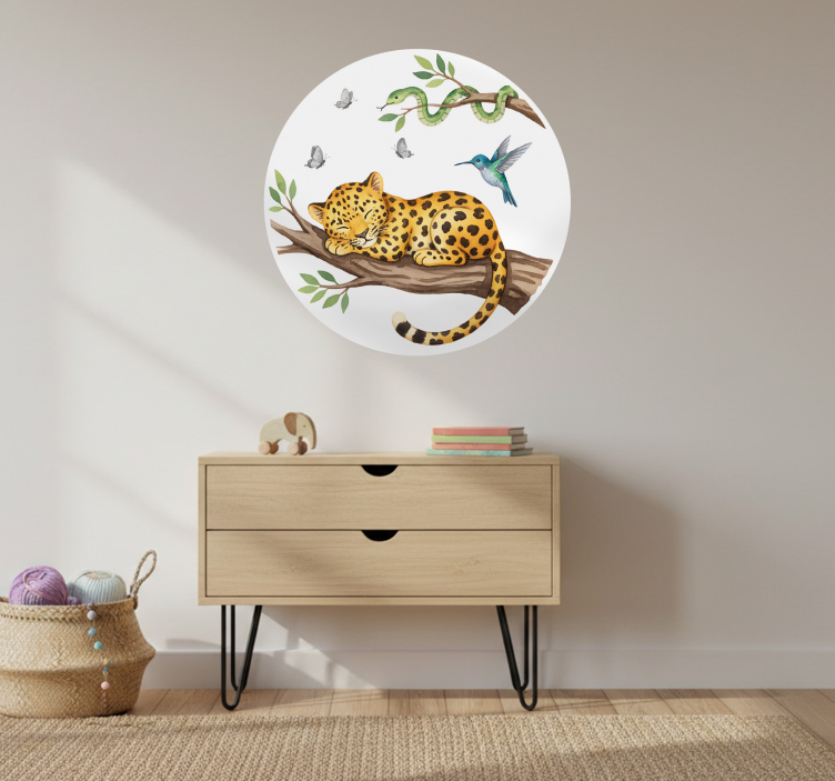 Klistermärke för barn sovande leopard - Tenstickers