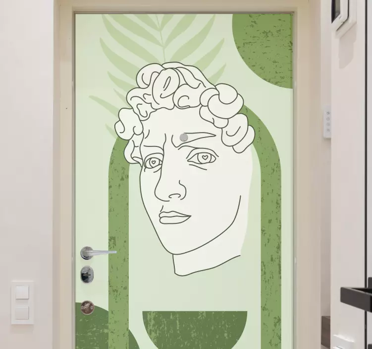 Klistermärke för dörr samtida ansiktskonst - Tenstickers