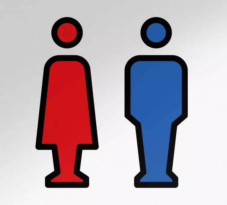 Klistermärke för dörr toalett symbolset - Tenstickers