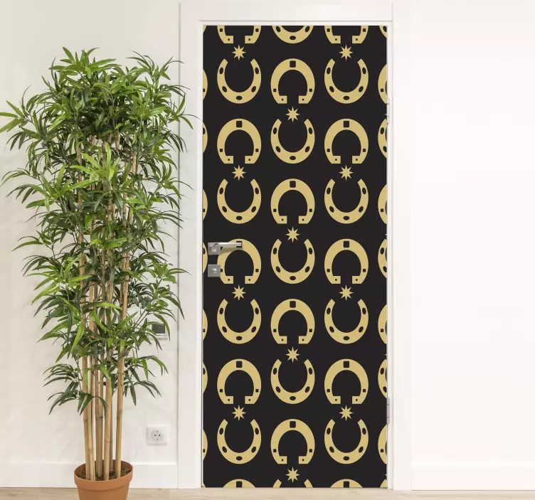 Fantastiska hästsko och stjärnor dörr klistermärke - Tenstickers