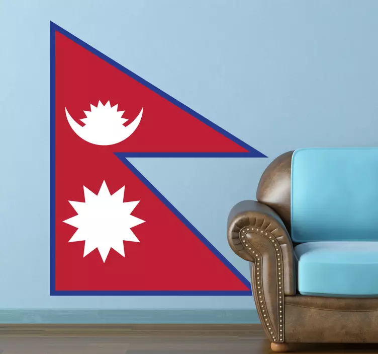 Klistermärke för nepal flagga - Tenstickers
