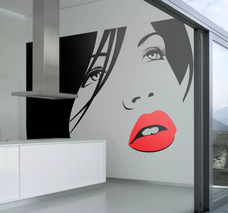 Klistermärke för röda läppar - Tenstickers