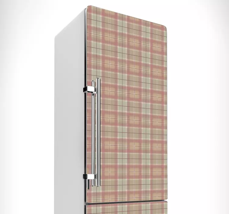 Klistermärke för tartan textur kylskåp - Tenstickers