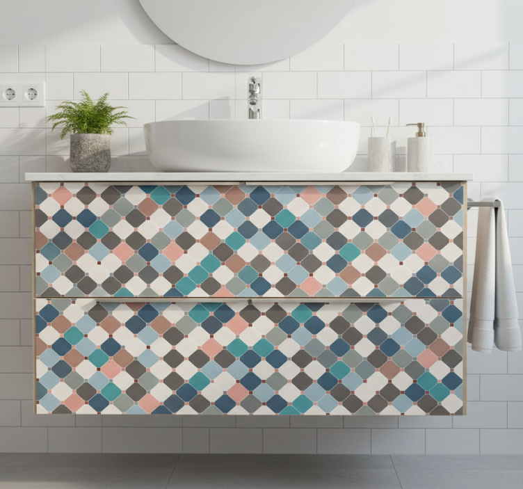 Klistermärken till möbler geometriska mosaikplattor - Tenstickers