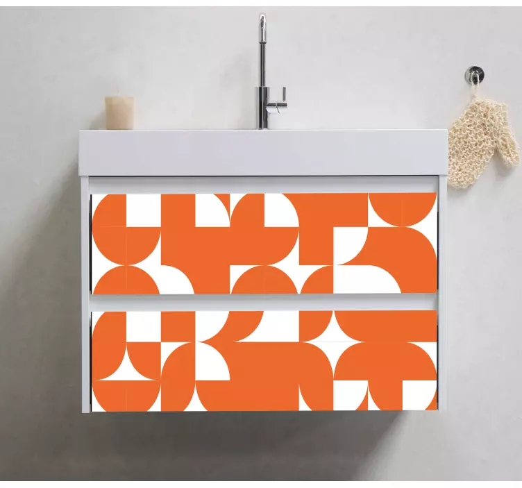 Klistermärken till möbler geometriska orange mönster - Tenstickers