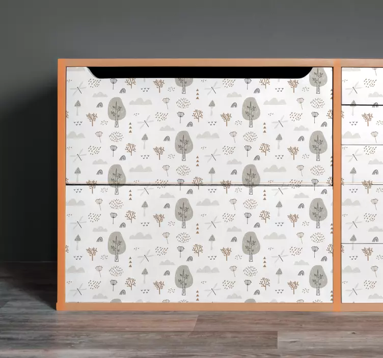 Klistermärken till möbler med lekfullt trämönster - Tenstickers