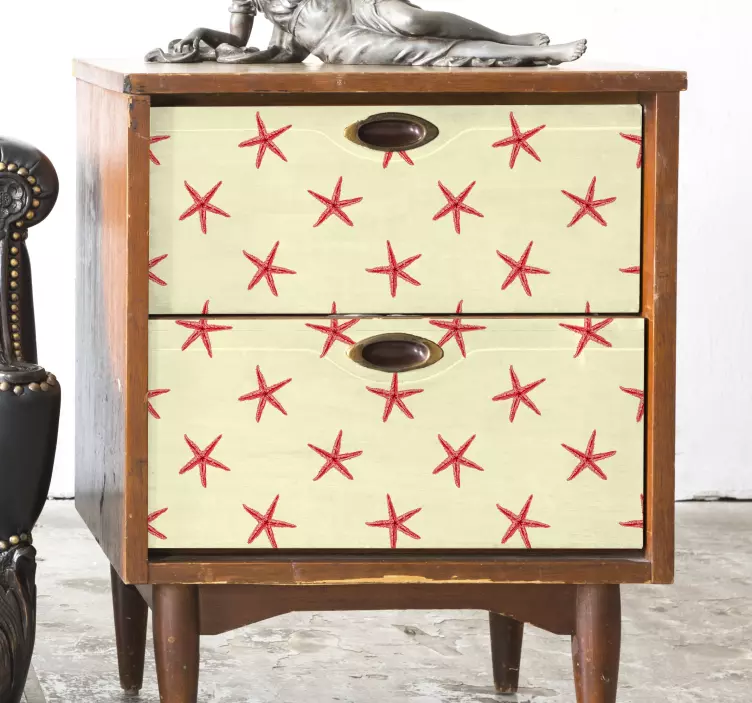 Klistermärken till möbler stjärnformad mönster kabinet - Tenstickers