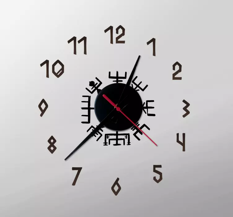 Klocka viking väggklocka klistermärke - Tenstickers