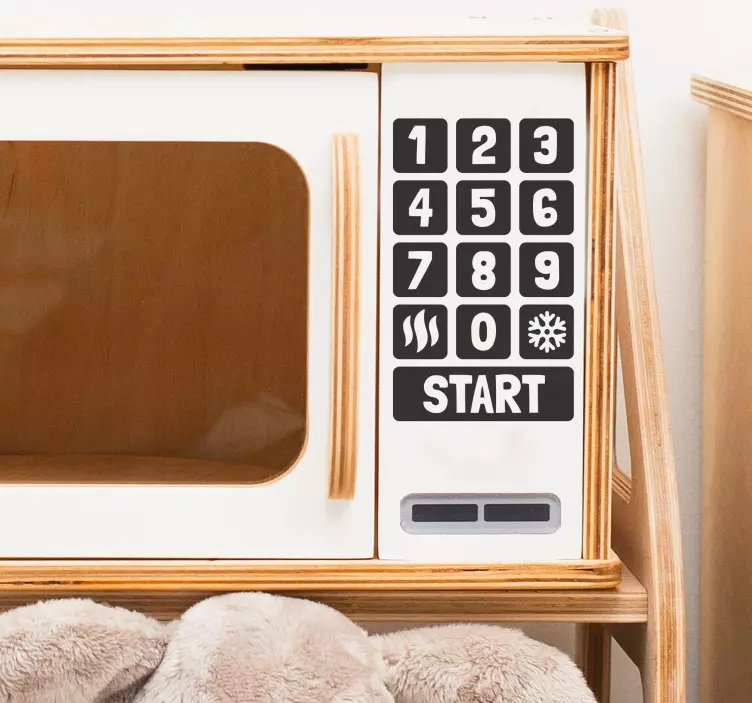 Knappar på leksaksmikrovågsugnKnappar på leksaksmikrovågsugn Vägg - Tenstickers