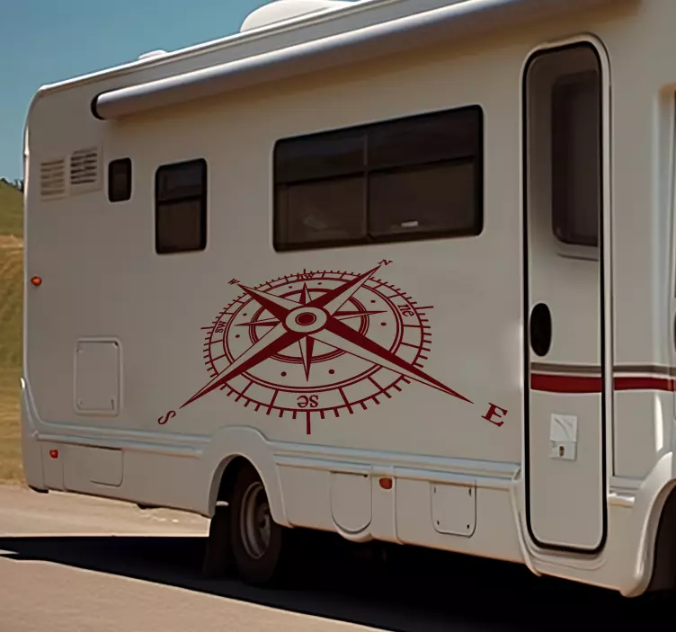 Kompass i perspektiv klistermärken husvag - Tenstickers