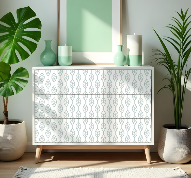 Konturerade blad klistermärken til möbler - Tenstickers