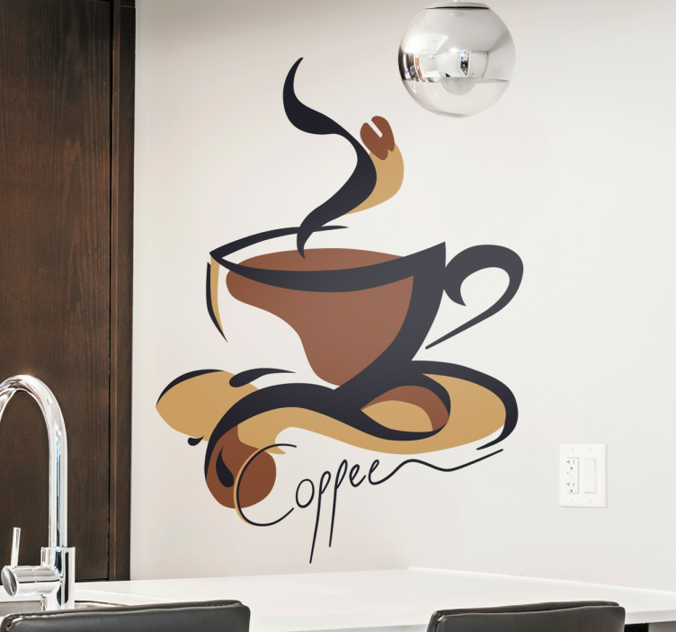 Kopp kaffe klistermärke - Tenstickers