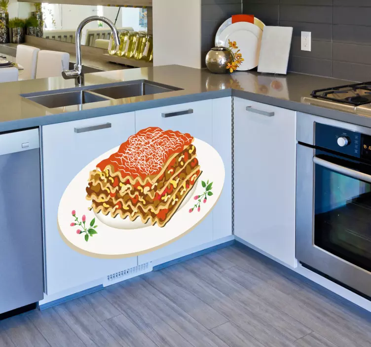 Kött lasagne platta dekaler - Tenstickers