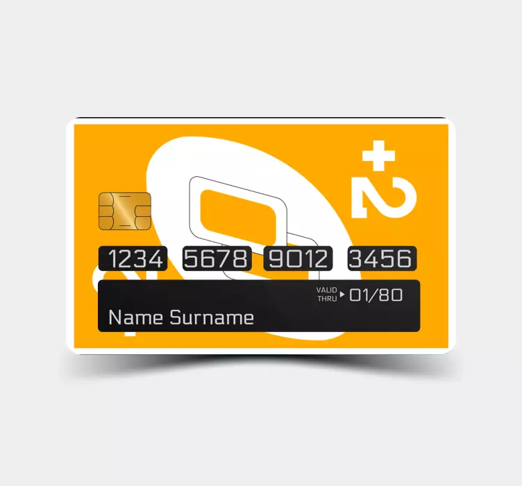 Kreditkort klistermärke orange kreditdesign - Tenstickers