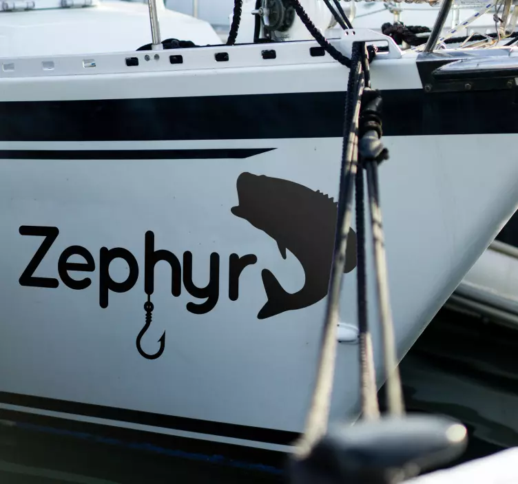 Krok och fiskKrok och fiska Namn klistermärke - Tenstickers