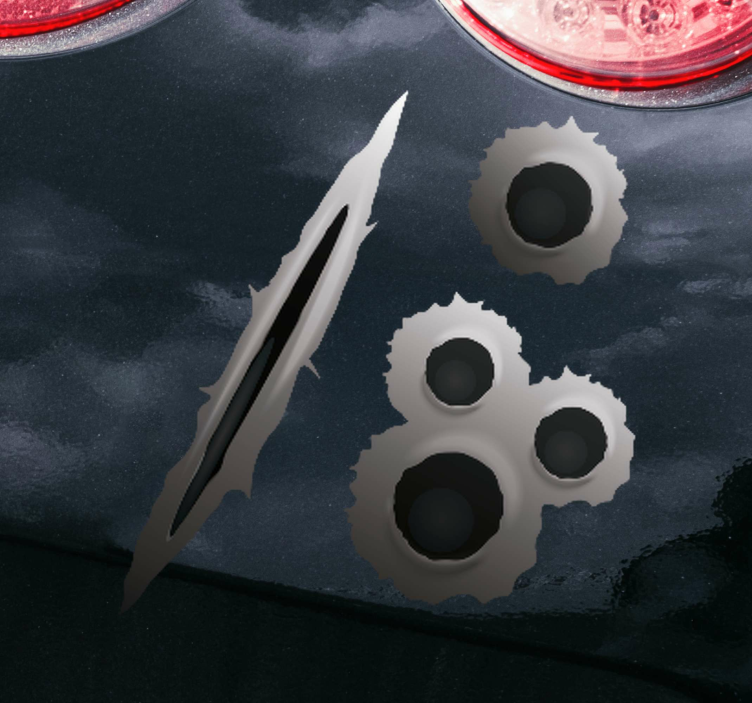 Kulhål och repad bilklistermärke - Tenstickers