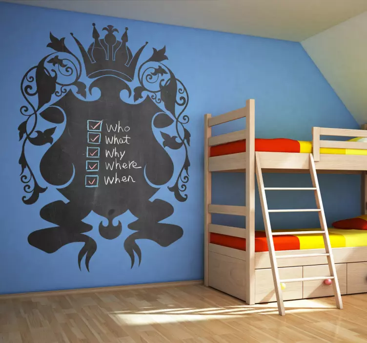 Kunglig sköld svart tavla klistermärke - Tenstickers