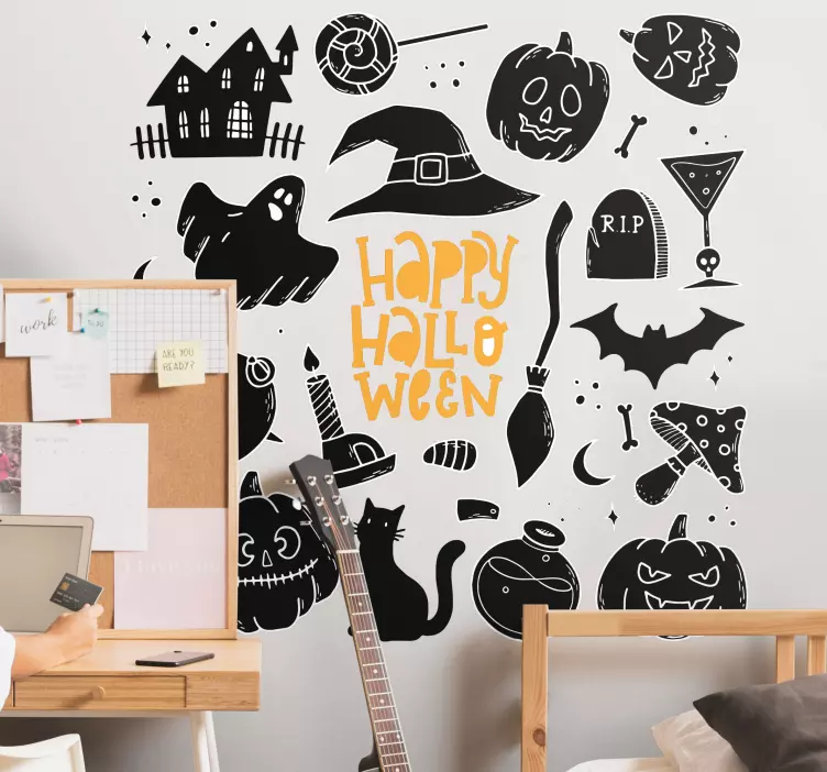 Kusliga element Halloween klistermärke - Tenstickers