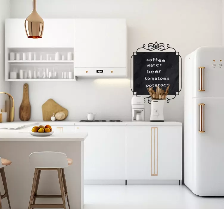 Kvadratiskt vintage svarttavlan - Tenstickers