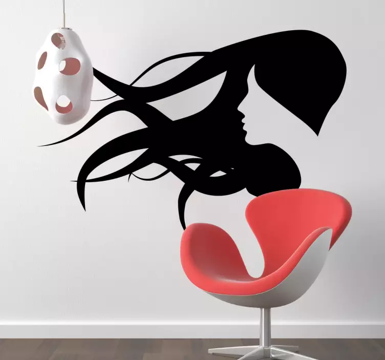 Kvinna i vinden klistermärke - Tenstickers