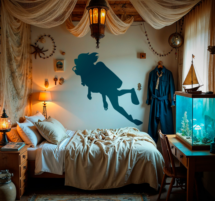 Kvinnlig dykare sport klistermärke - Tenstickers